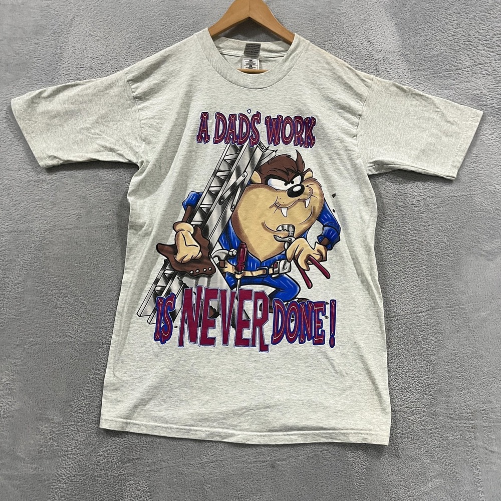 Vintage Looney Tunes Shirt Mens Large Taz A Dad's work is never done 90s‎